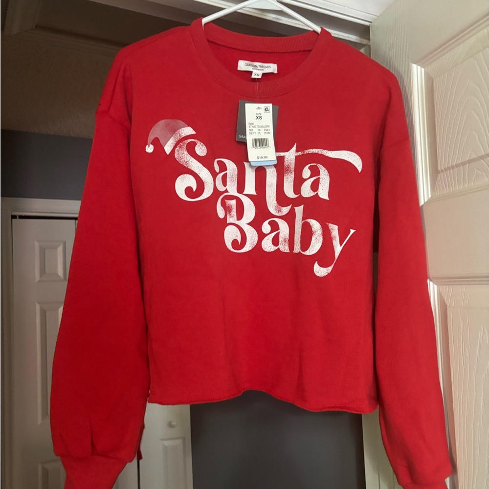 Santa Baby Crop Sweatshirt
